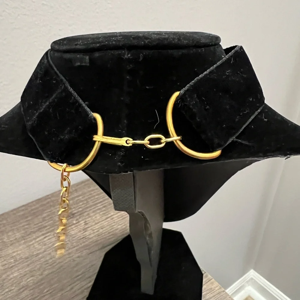 Elegant right facing Cameo choker with Gold and Pink Accents